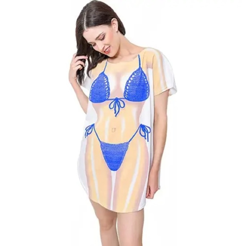 Women’s Vintage T-Shirt Beach Bikini Swimwear My Bikini LA Imprints one size NWT